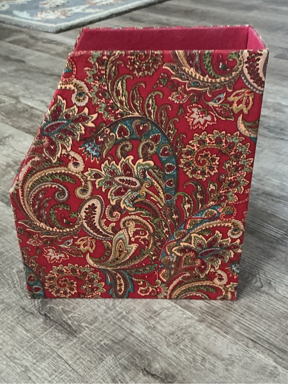 Vintage Paisley Fabric Textile Magazine Book Desk Organization Raymond Waites